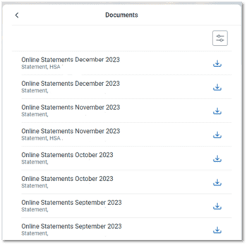 Online Banking statements