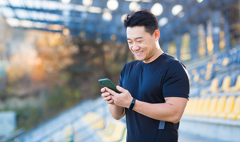Man looking at his phone